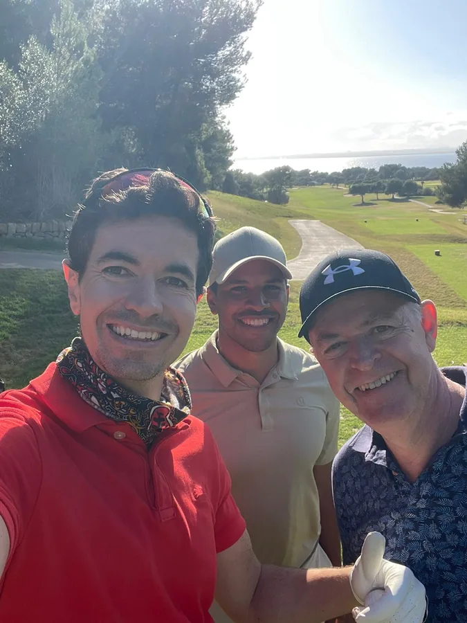 Group golf day with sea views