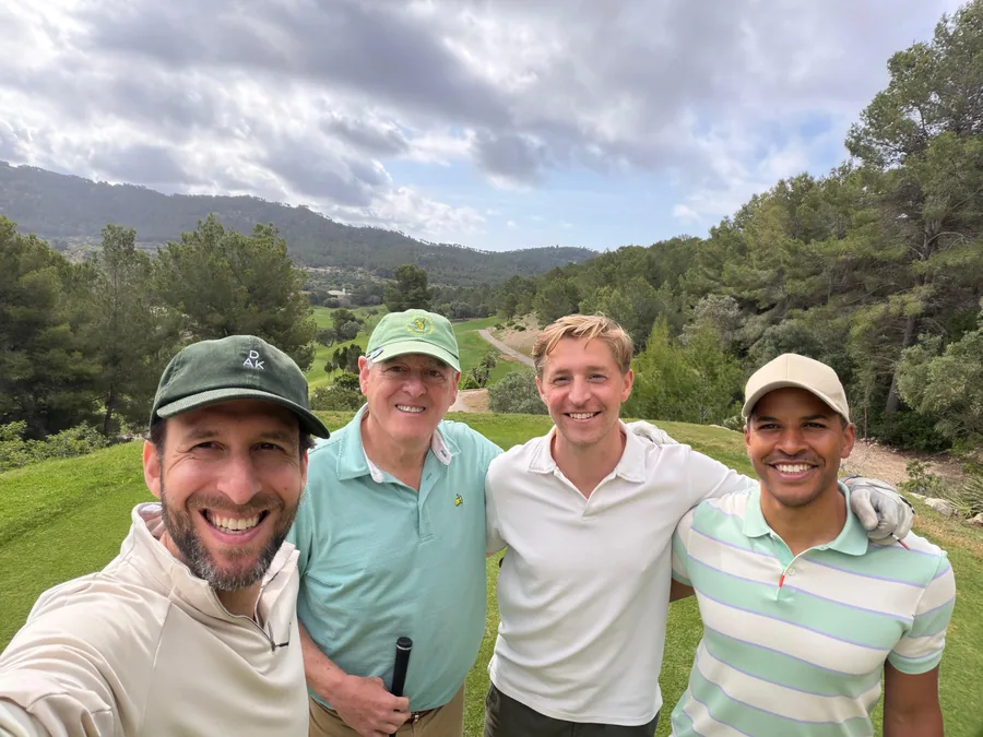 Group of four golfers in Mallorca