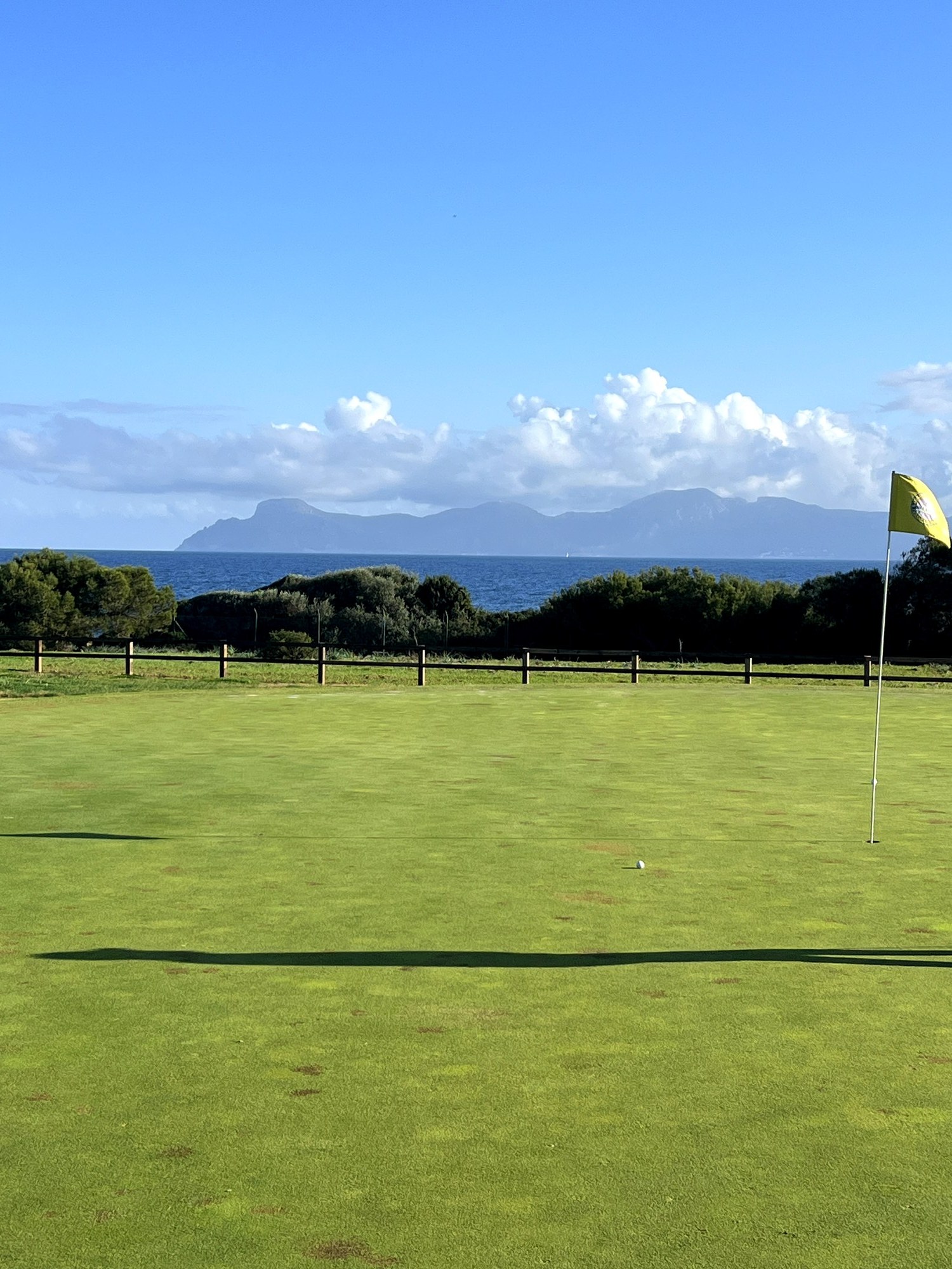 Alcanada green with sea and mountains visible behind